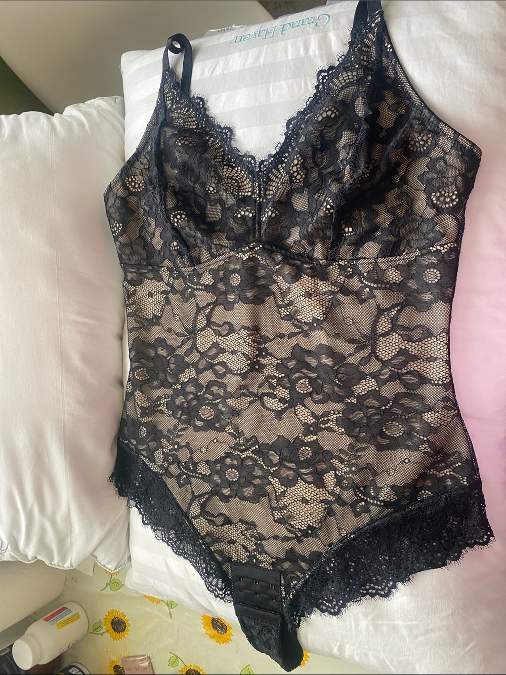 Sheer Black Lace Bodysuit - Classic Lace One-Piece